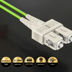 OM5 Duplex Fiber Patch Cord LC UPC‑SC UPC, 50/125μm Multimode LSZH OFNR, Lime Green Wide‑Band Optical Jumper - изображение 4