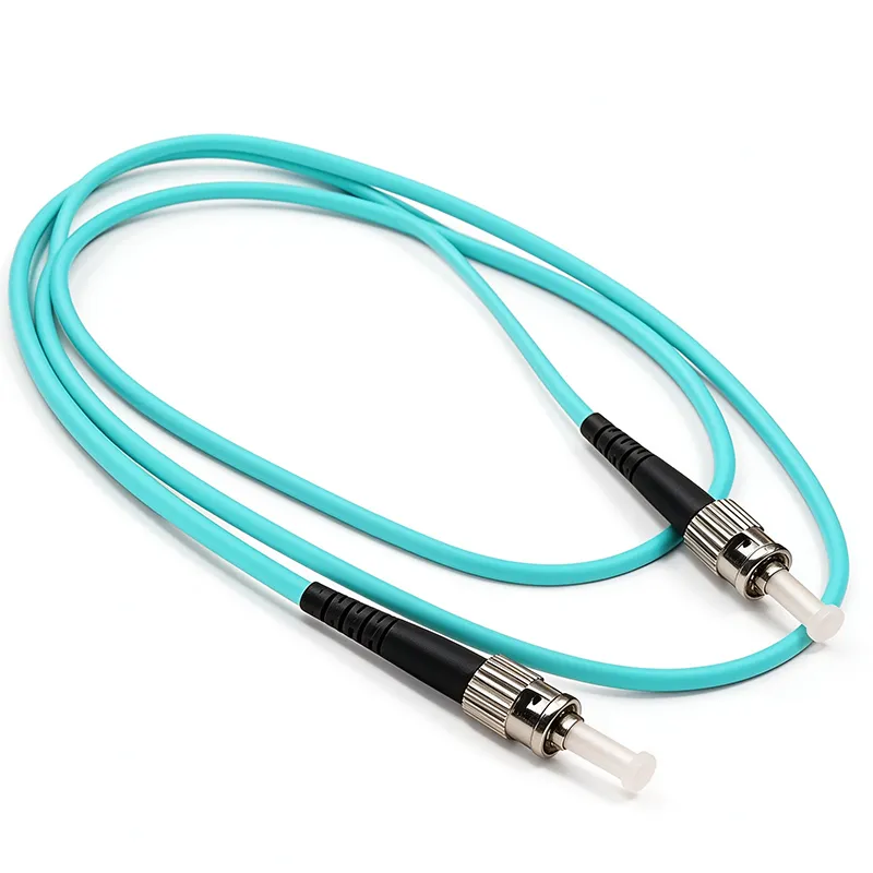 Cordón de conexión de fibra multimodo símplex OM3 ST-UPC a ST-UPC, cable óptico Aqua de 10 Gbps, cubierta LSZH con longitud personalizada