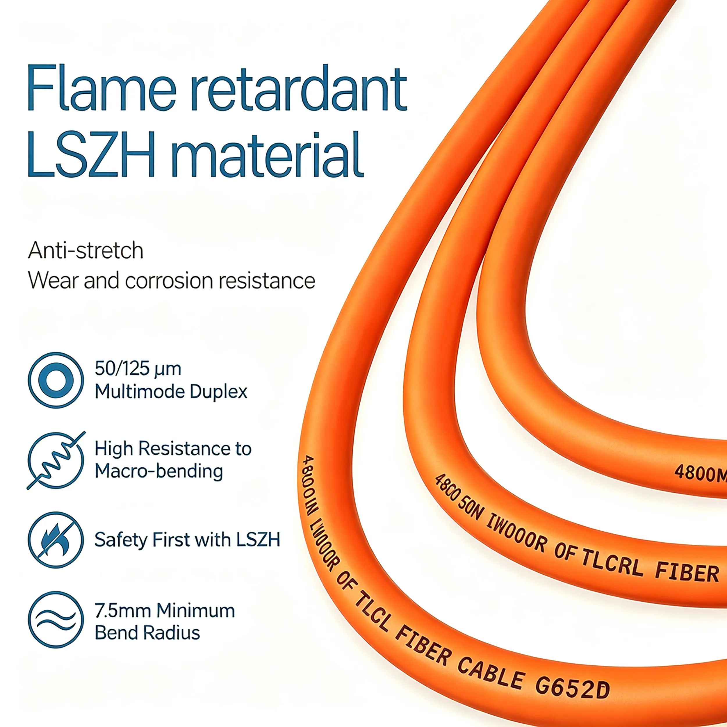 Duplex OM2 Multimode Fiber Patch Cord LC‑UPC to ST‑UPC, High‑Bandwidth Duplex Optical Jumper for Short‑Reach LAN & Data Center Cabling: imagen 7