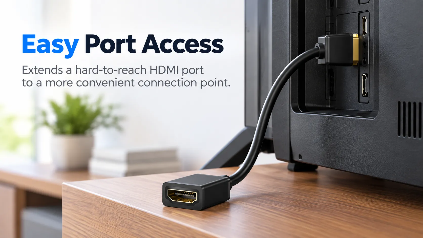 High-Speed HDMI 2.0 Male-to-Female Extension Cable, 4K 60Hz 8 HDMI extension cable for easier access to hard-to-reach HDMI ports