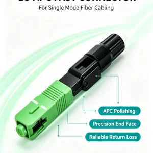 SC APC fast assembly fiber connector single mode quick field termination