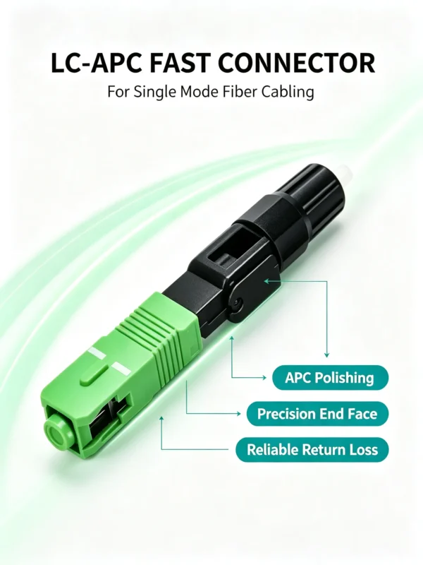SC APC fast assembly fiber connector single mode quick field termination