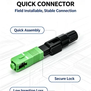 SC APC fast assembly fiber connector single mode quick field termination