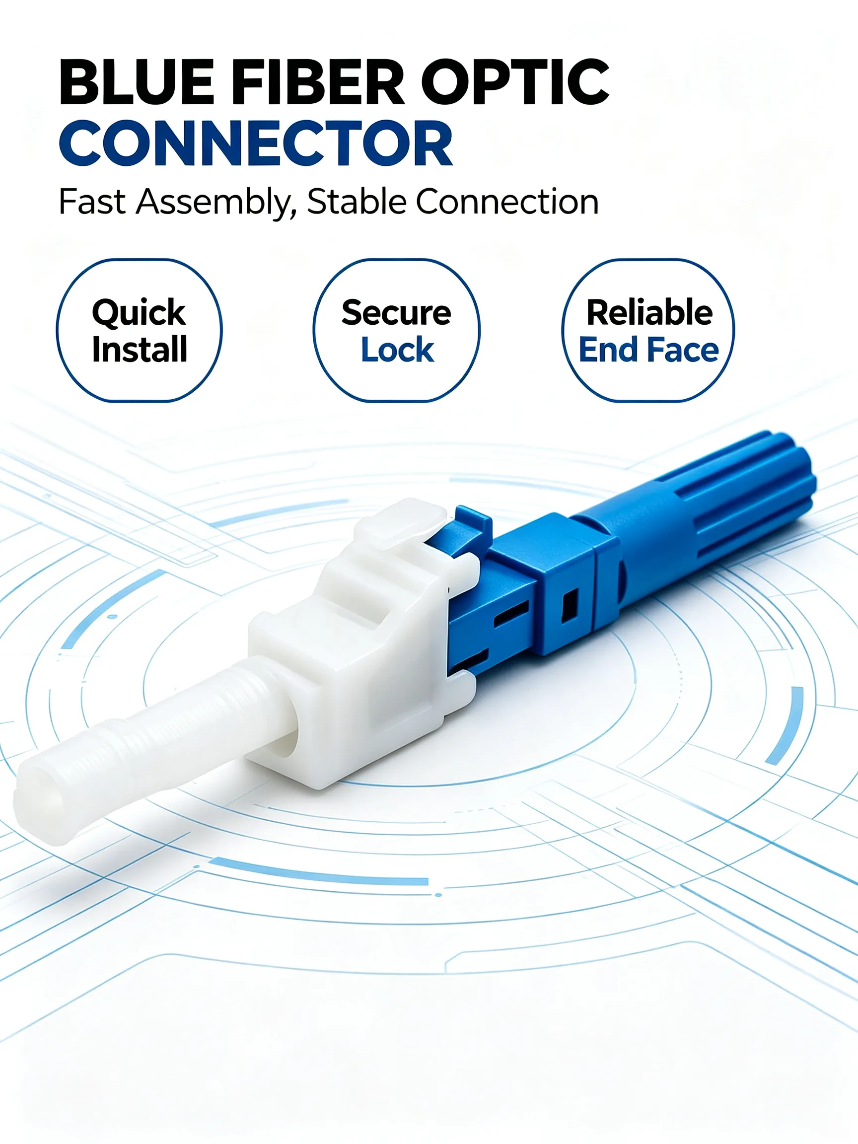 LC UPC Simplex Field Assembly Mechanical Connector, OM2/OM3/OM4/OM5 Multimode Quick Field Termination Connector - 画像 (2)