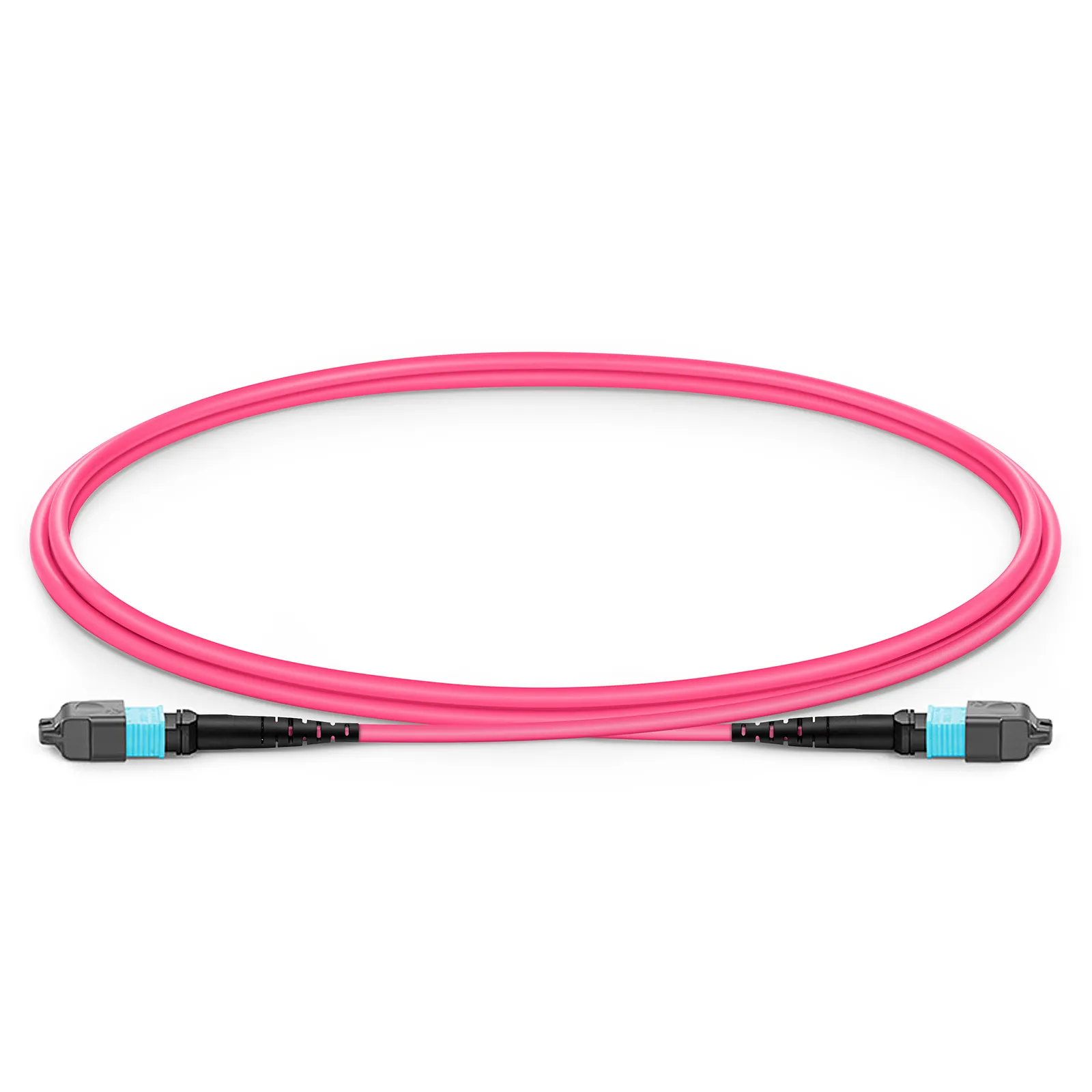 MTP® Jumper, MTP®-12 UPC (Female) to MTP®-12 UPC (Female), 12 Fibers, Multimode (OM4), Plenum (OFNP), 0.35dB Max, Type B, Magenta
