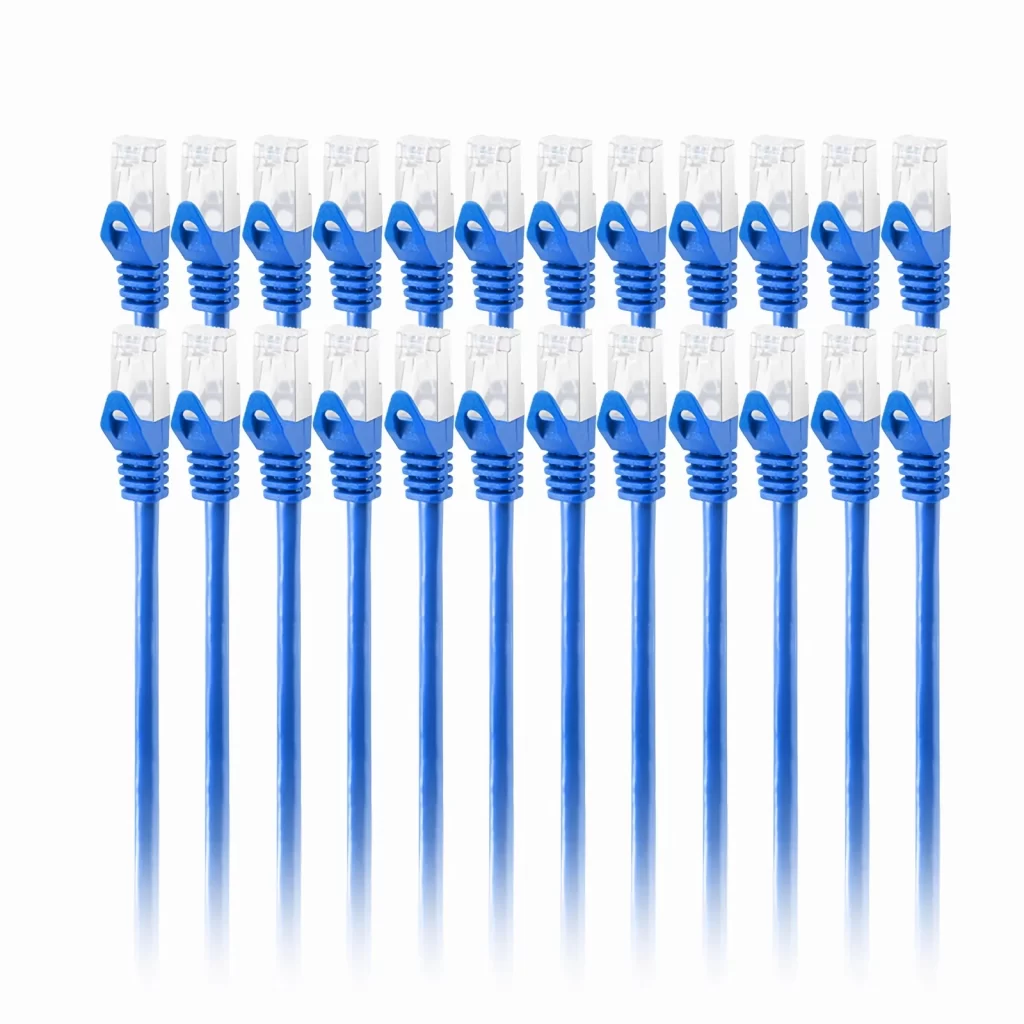 Cat6a 26AWG Snagless Shielded (S/FTP) PVC CM Ethernet Network Patch Cable, 24Pcs/pack