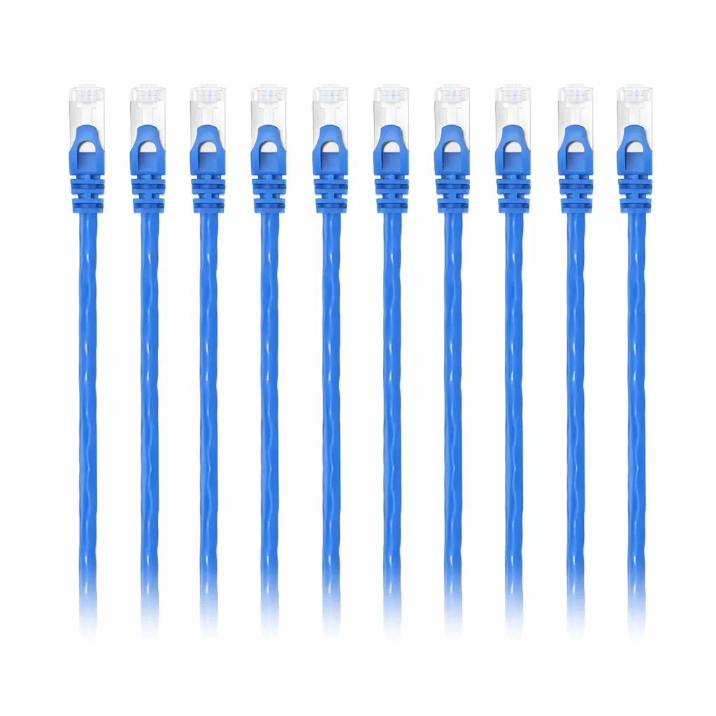 Cat6a 26AWG Snagless Shielded (S/FTP) PVC CM Ethernet Network Patch Cable, 10Pcs/pack