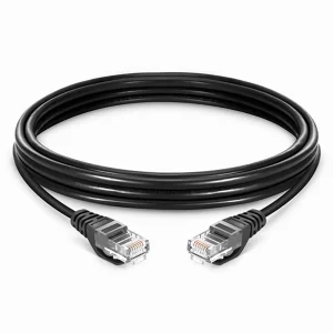 ⁦10m Cat5e Non-booted Unshielded (U/UTP) PVC Ethernet Network Patch Cable, Black⁩ - الصورة ⁦2⁩