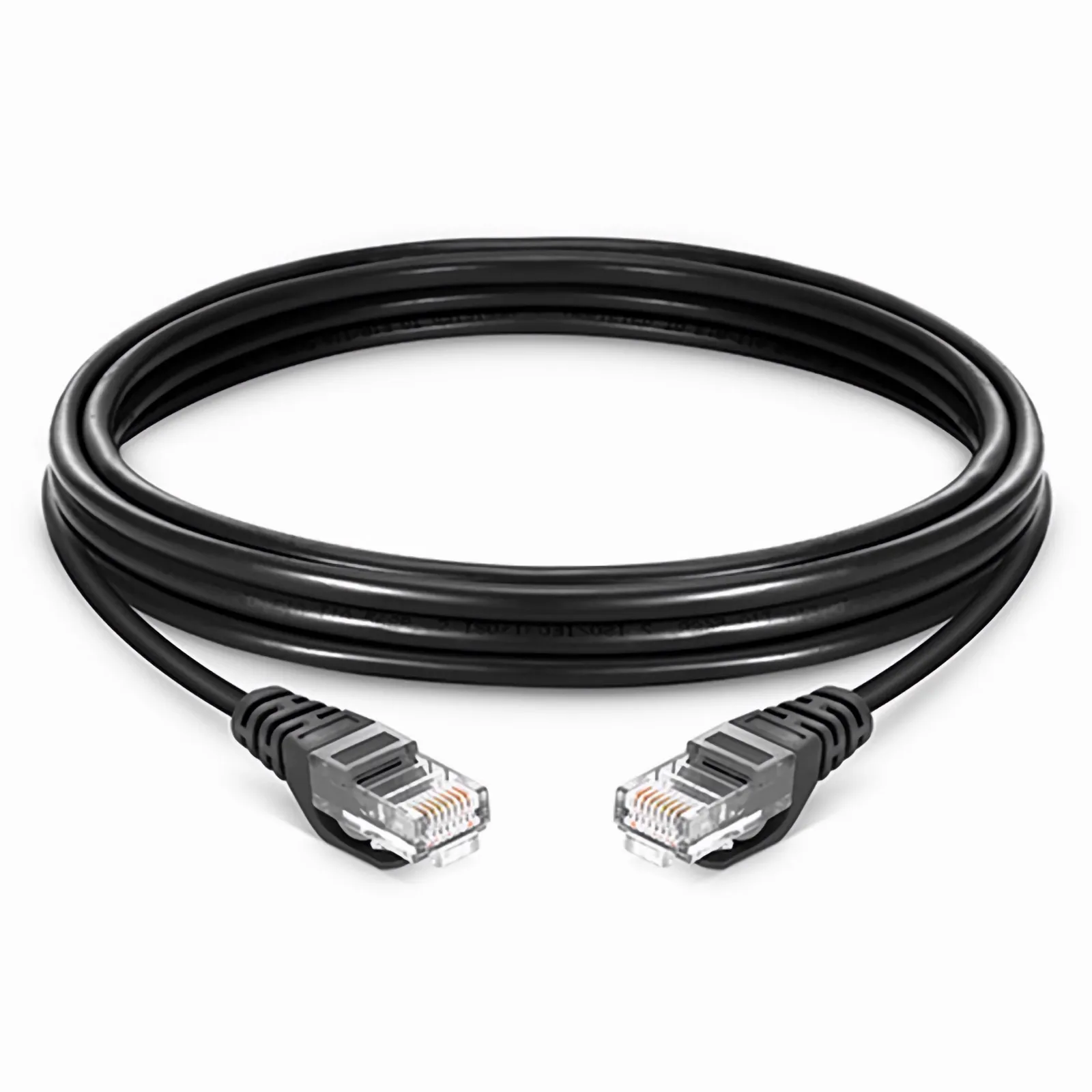 10m Cat5e Non-booted Unshielded (U/UTP) PVC Ethernet Network Patch Cable, Black - Image 3