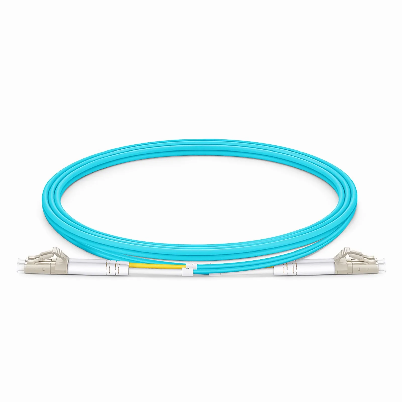 Fiber Patch Cable, 2 Fibers, LC UPC Duplex to LC UPC Duplex, Multimode (OM4), Riser (OFNR), 2.0mm