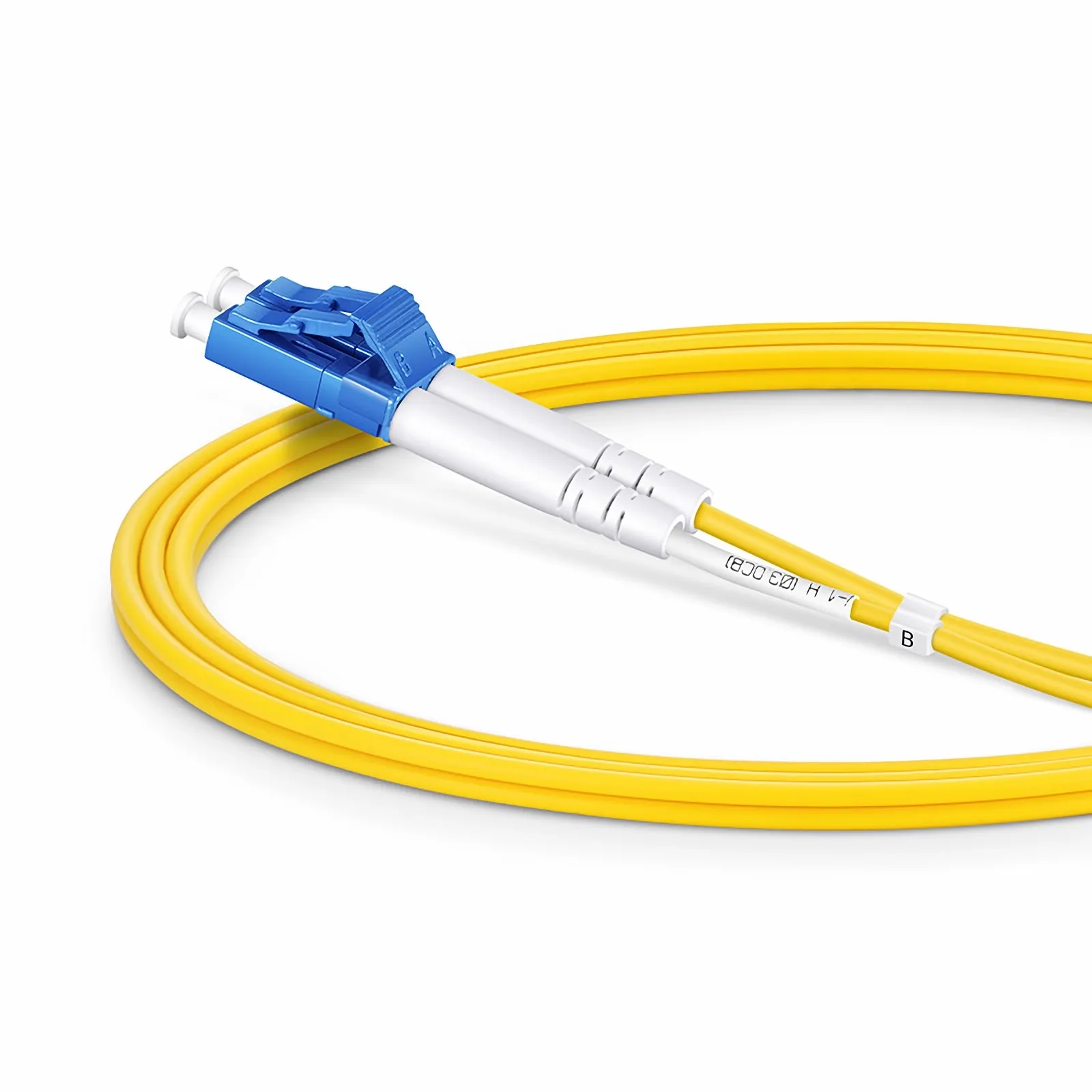 Fiber Patch Cable, 2 Fibers, LC UPC Duplex to LC UPC Duplex, Single Mode (OS2), Riser (OFNR), 2.0mm, Tight-Buffered, Yellow - Image 3