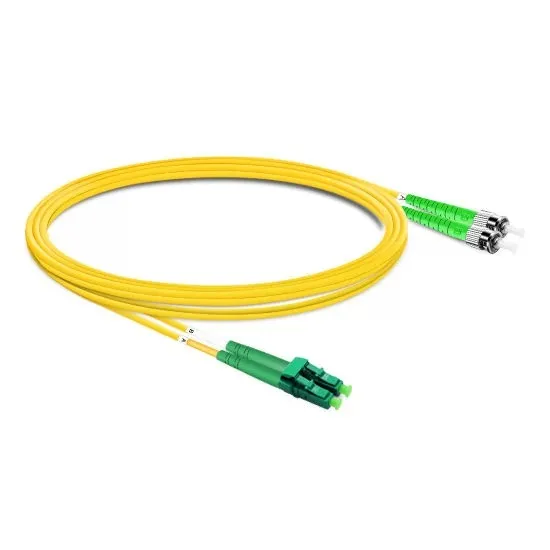 Cordon de brassage fibre optique monomode Duplex OS2 LC-APC vers ST-APC LSZH gaine 2,0 mm, cavalier optique à faible perte de retour pour réseau intérieur télécom