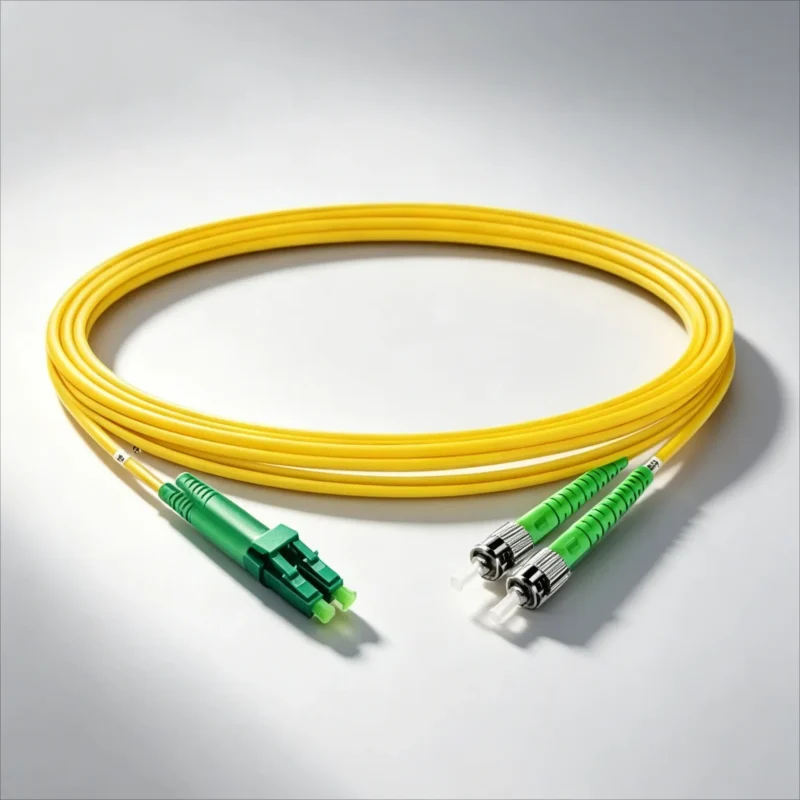 Cordon de brassage fibre optique monomode Duplex OS2 LC-APC vers ST-APC LSZH gaine 2,0 mm, cavalier optique à faible perte de retour pour réseau intérieur télécom