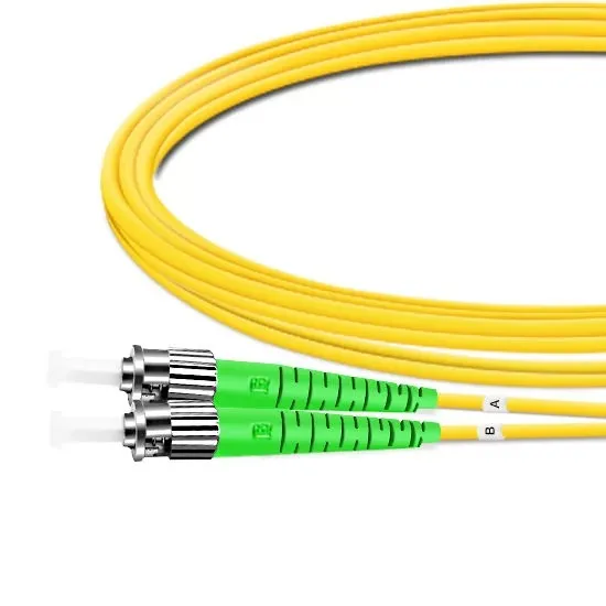 Cordon de brassage fibre optique monomode Duplex OS2 LC-APC vers ST-APC LSZH gaine 2,0 mm, cavalier optique à faible perte de retour pour réseau intérieur télécom
