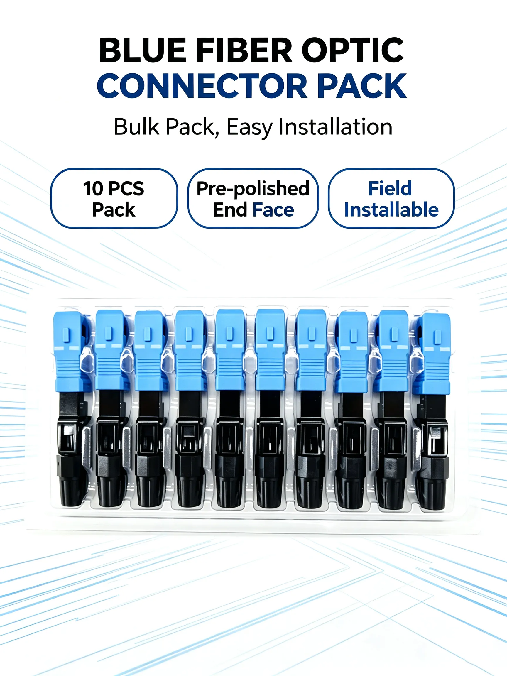 SC UPC fast assembly fiber connector single mode pre-polished ferrule quick field termination