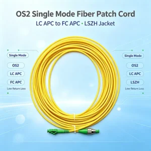 LC/APC to FC/APC OS2 Simplex Single-Mode Fiber Patch Cord, LSZH - изображение 4
