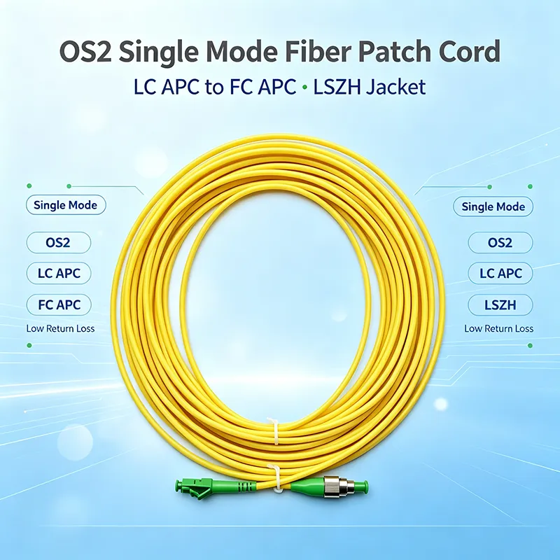 LC/APC к FC/APC OS2 одножильный оптический пассивный соединительный кабель, LSZH