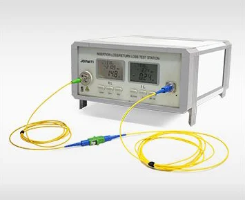 Insertion loss and return loss testing setup for an OS2 singlemode simplex fiber patch cord