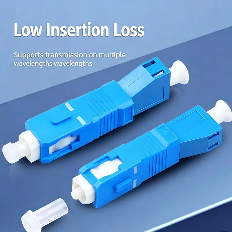 SC Male to LC Female Fiber Optic Adapter with Flange for Optical Testing