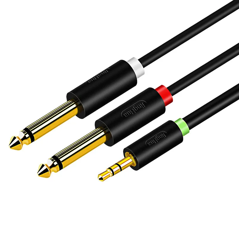 Multi‑Style 6.35mm Audio Instrument Cable 3.5mm to 6.35mm / Dual 6.35 / 6.35‑6.35 Cord for Mixer Microphone Speaker