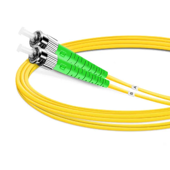 Duplex OS2 Single Mode Fiber Patch Cord SC APC to ST APC, LSZH Jacket Low Return Loss Transition Optical Jumper for Telecom PON Indoor Cabling