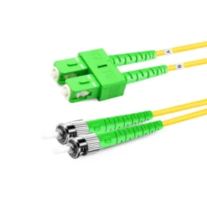 Duplex OS2 Single Mode Fiber Patch Cord SC APC to ST APC, LSZH Jacket Low Return Loss Transition Optical Jumper for Telecom PON Indoor Cabling