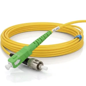 SC APC to ST UPC fiber patch cable, OS2 Simplex Single-Mode, 2.0mm LSZH, Yellow - Image 3