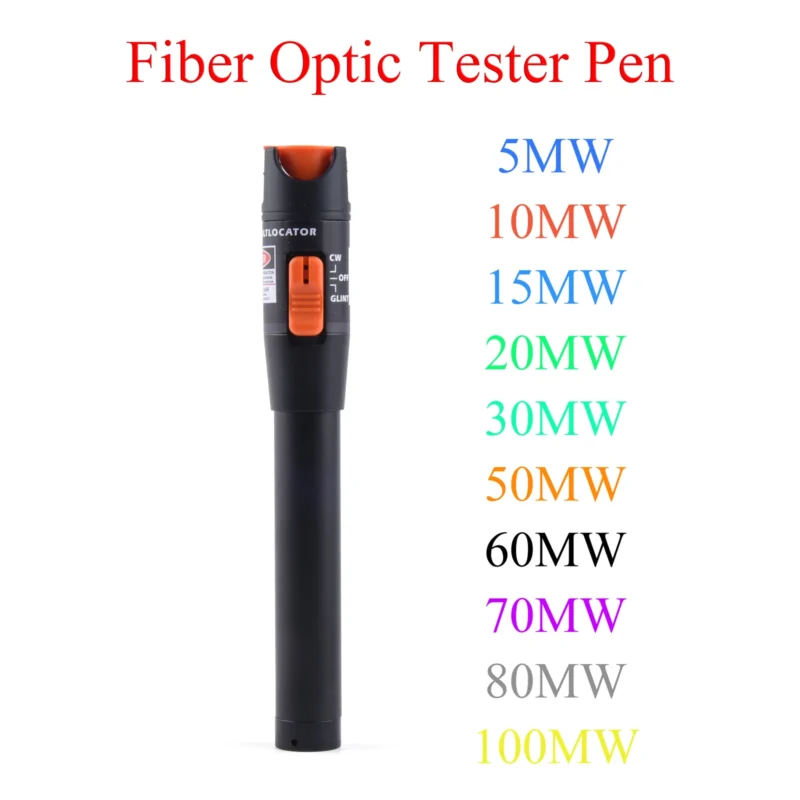 FTTH Fiber Testing Visual Fault Locator, VFL Red Light Pen for SC FC ST Connector Optical Cable Fault Locating