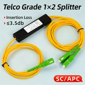 1x2 Fiber Optic Splitter, FBT 50:50, SC/UPC, SC/APC or Bare Pigtail - Image 3