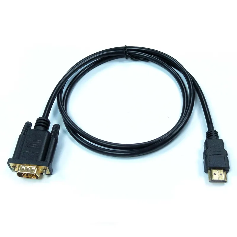 Câble adaptateur vidéo HDMI mâle vers VGA mâle 1080P, puce intégrée pour connexion HDTV d'ordinateur