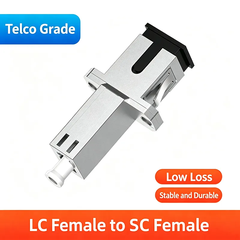 LC Female Hybrid Fiber Optic Adapter for SC FC and ST Female Ports with Long and Short Options