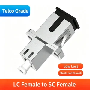 LC Female to SC FC ST Female Fiber Optic Adapter Hybrid Coupler Flange, Telco Grade for Server Room Optical Communication