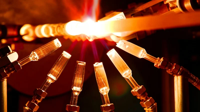 Optical fiber drawing tower, producing bare fiber at high temperature