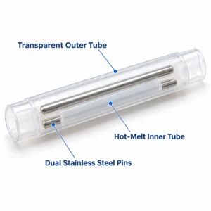 Fiber Splice Sleeves, 60mm Dual-Pin Heat Shrink for FTTH Drop Cable - Image 3