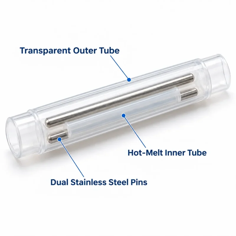 Fiber Splice Sleeves, 60mm Dual-Pin Heat Shrink for FTTH Drop Cable