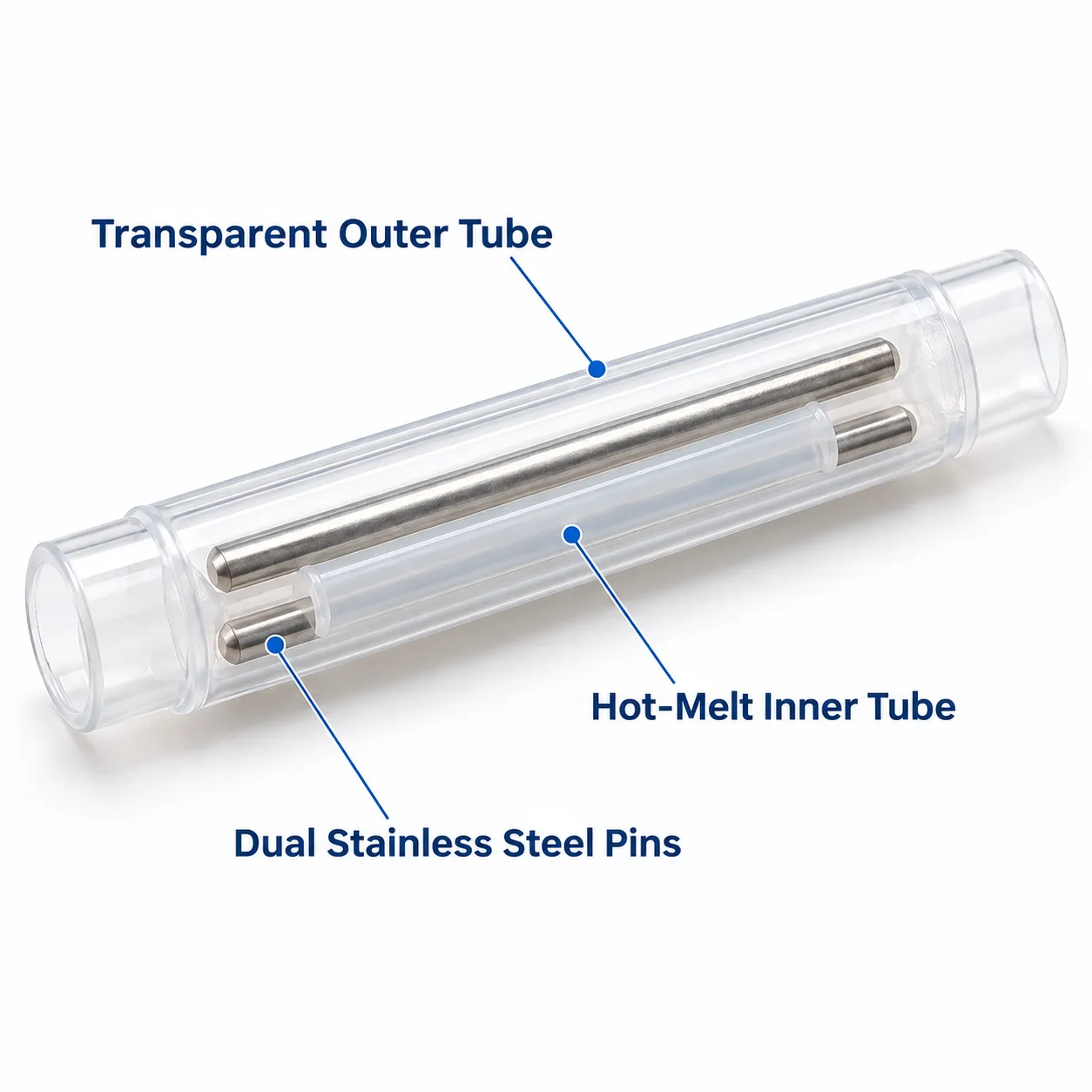 Fiber Splice Sleeves, 60mm Dual-Pin Heat Shrink for FTTH Drop Cable - Image 3