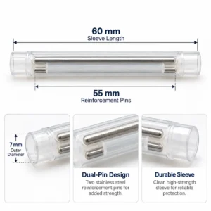 Fiber Splice Sleeves, 60mm Dual-Pin Heat Shrink for FTTH Drop Cable - Image 4