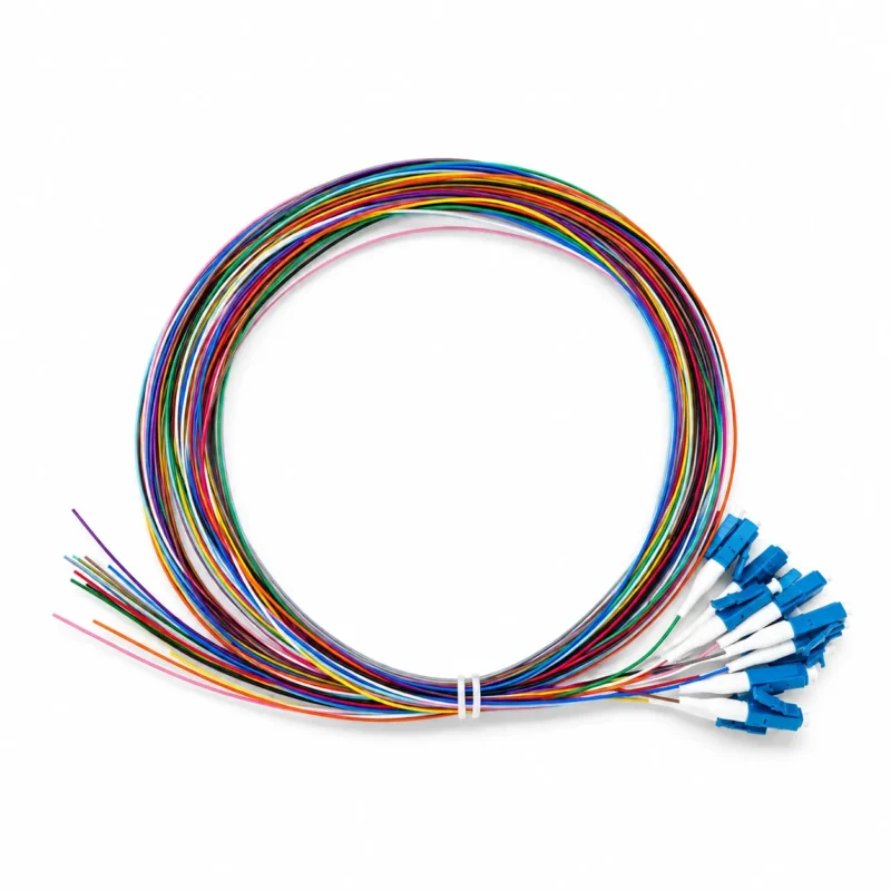 12 Fiber LC UPC Pigtail, 1m G.652.D Single Mode
