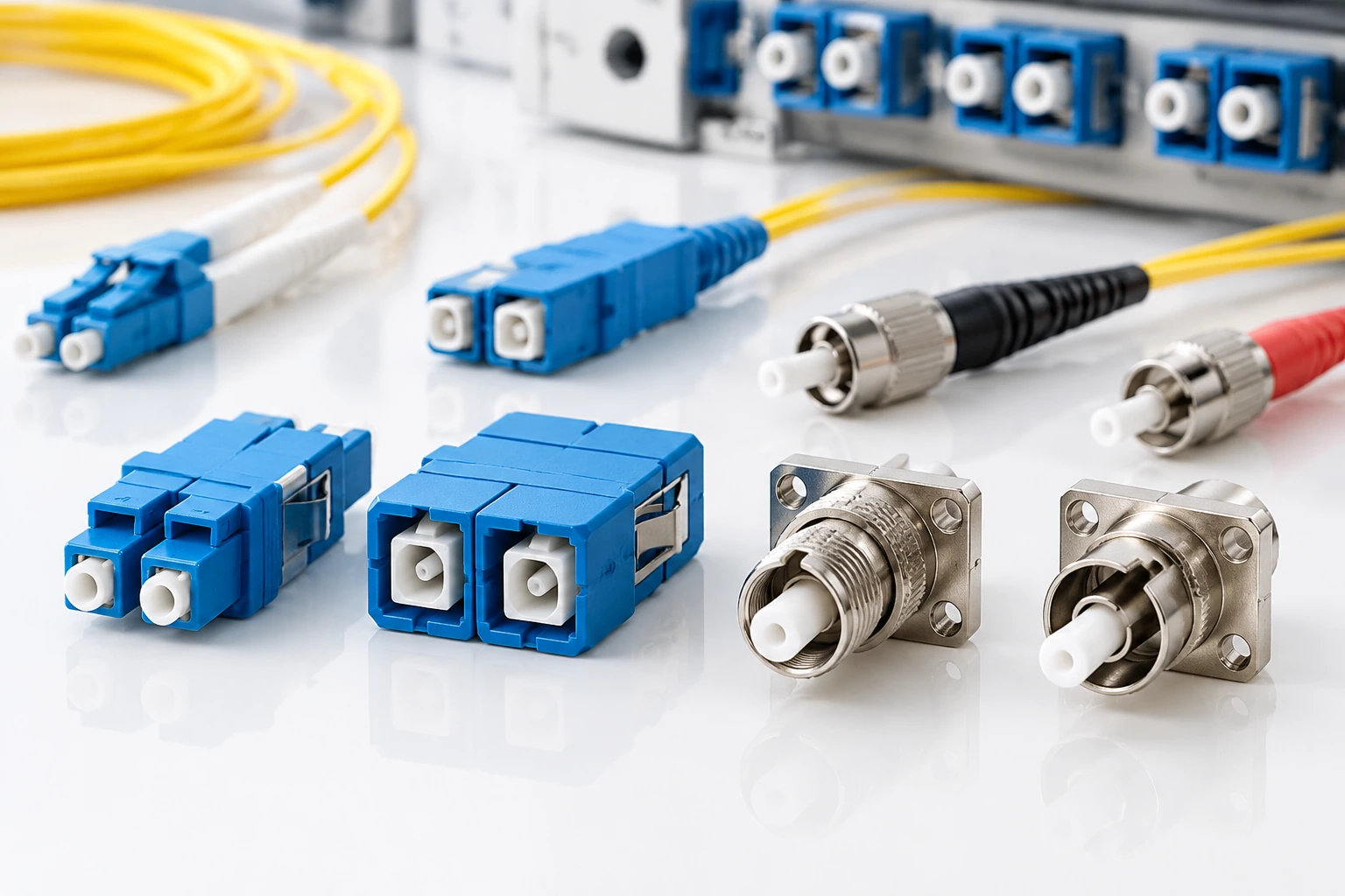 Comparison of LC, SC, FC, and ST fiber optic adapter types