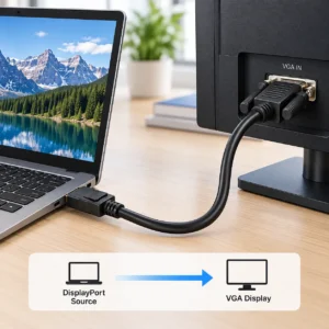 DisplayPort to VGA Cable 1.8m – DP Male to VGA Male - Image 5