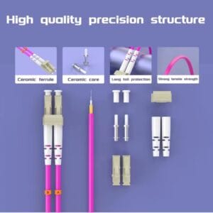 LC to SC UPC OM4 Fiber Optic Patch Cable 40G Multi Mode Duplex, 50/125μm, OD 2.0mm, LSZH OFNR - Image 3