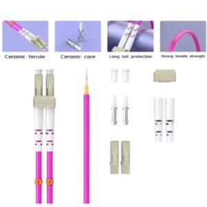 LC to SC UPC OM4 Fiber Optic Patch Cable 40G Multi Mode Duplex, 50/125μm, OD 2.0mm, LSZH OFNR - Image 4
