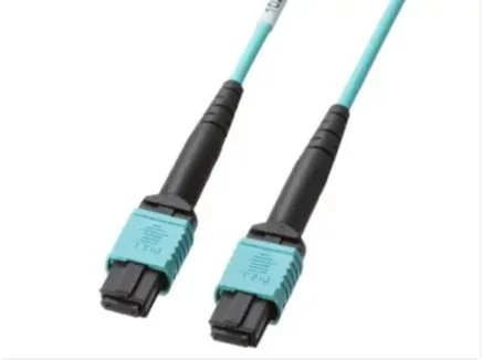 Cabo de remendo de fibra multimodo OM3 MPO para MPO de 8 núcleos, duplex, cor aqua, cabo LSZH de 10G/40G