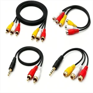 RCA AV Audio Video Cable Adapter 3RCA Male Female and 3.5mm to RCA Converter Cable Series