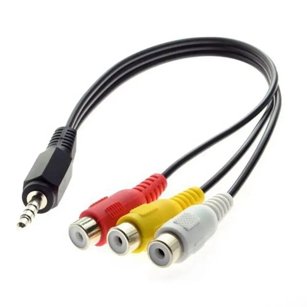 محول كابل الصوت والفيديو RCA AV كابل 3RCA ذكر لأنثى ومحوّل 3.5 م إلى RCA سلسلة الكابلات
