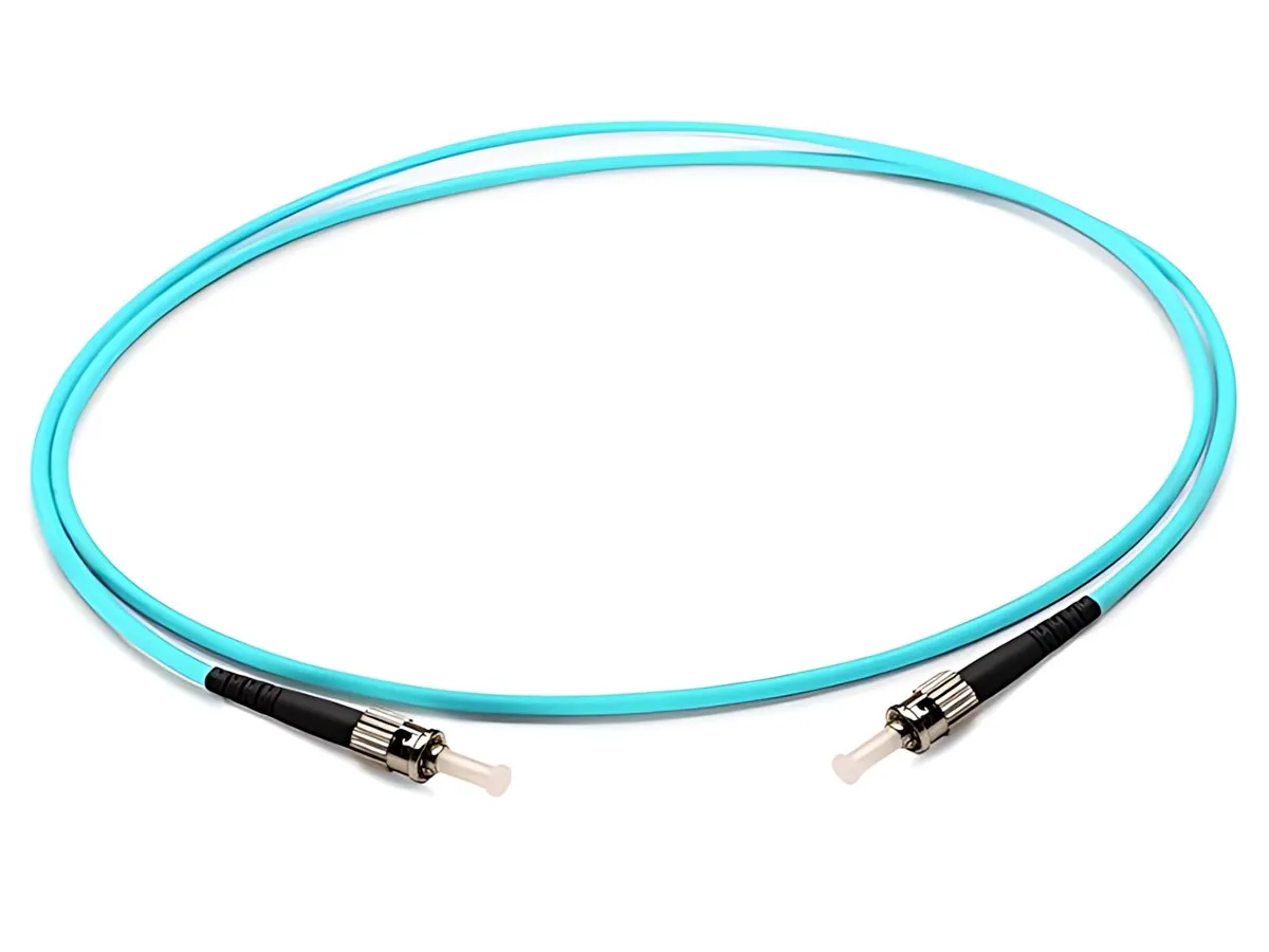 ST‑UPC to ST‑UPC OM3 Simplex Multimode Fiber Patch Cord, 10Gbps Aqua Optical Cable LSZH Jacket With Custom Length: imagen 1
