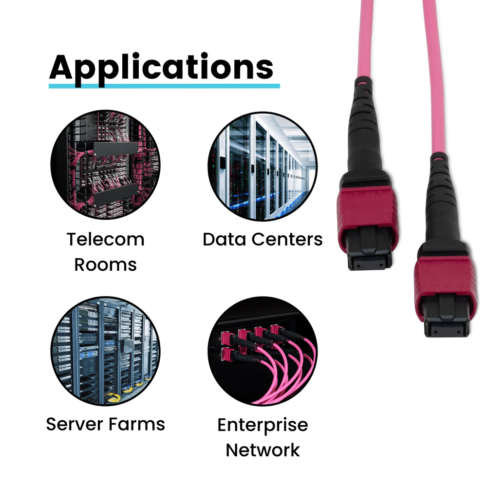 MTP® to MTP® Female OM4 12 Fiber Type B | MM OFNP - Image 4