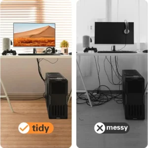 ⁦5M Self Adhesive Hook and Loop Tape Roll Cable Management Fastening Strap Reusable Cable Organizer⁩ - الصورة ⁦5⁩