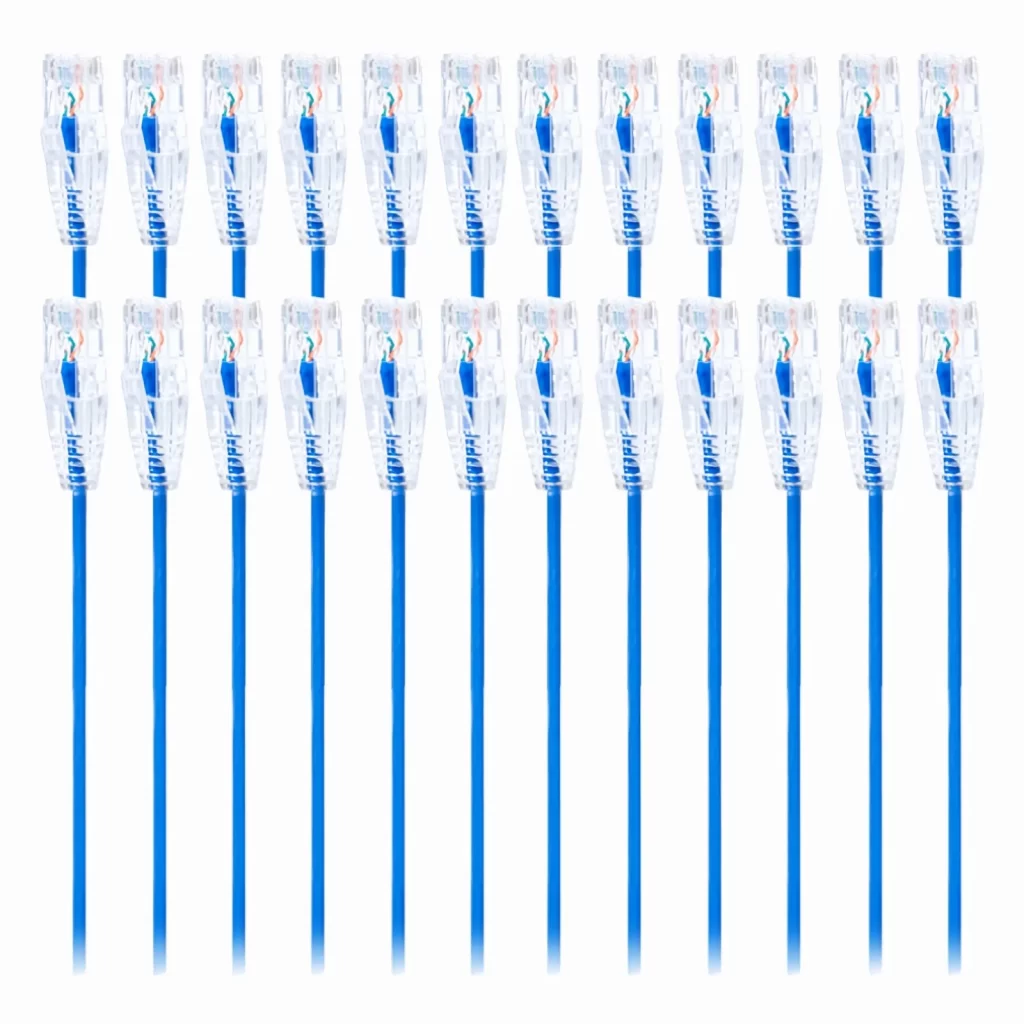 Cat6 Snagless Unshielded (U/UTP) PVC CM Small Diameter High-Flex Ethernet Network Patch Cable,  (24pcs/pack)
