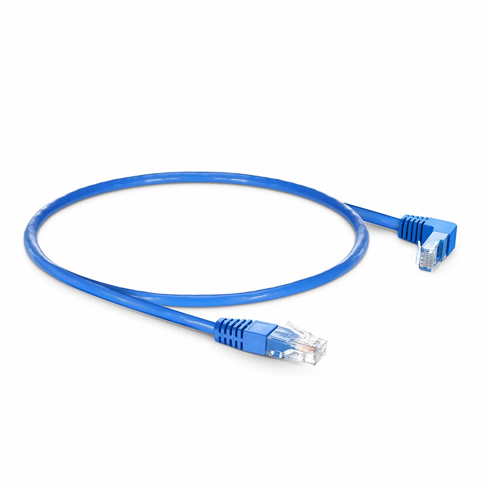 90 Degree Cat6 26AWG Snagless Unshielded (U/UTP) PVC CM Ethernet Network Patch Cable, RJ45 Right Angle Down Male to RJ45 Male - Image 3